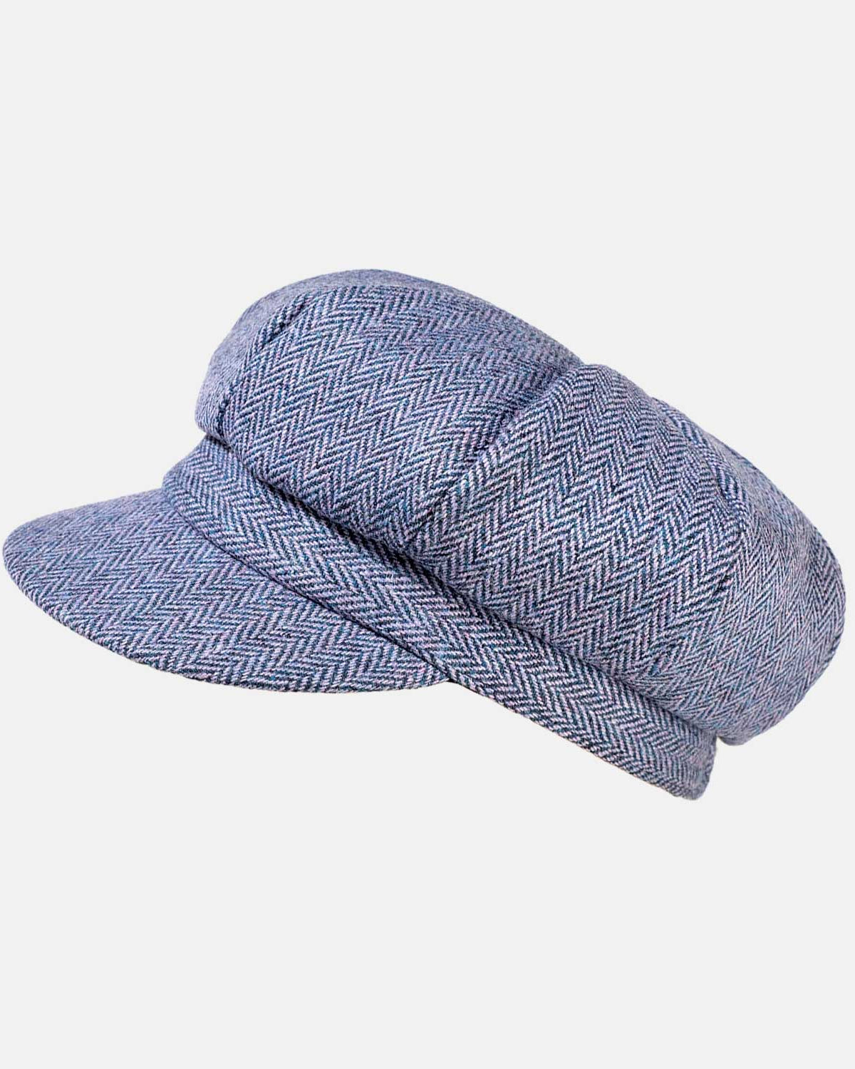 Tweed Wool Baker Boy Cap: Navy