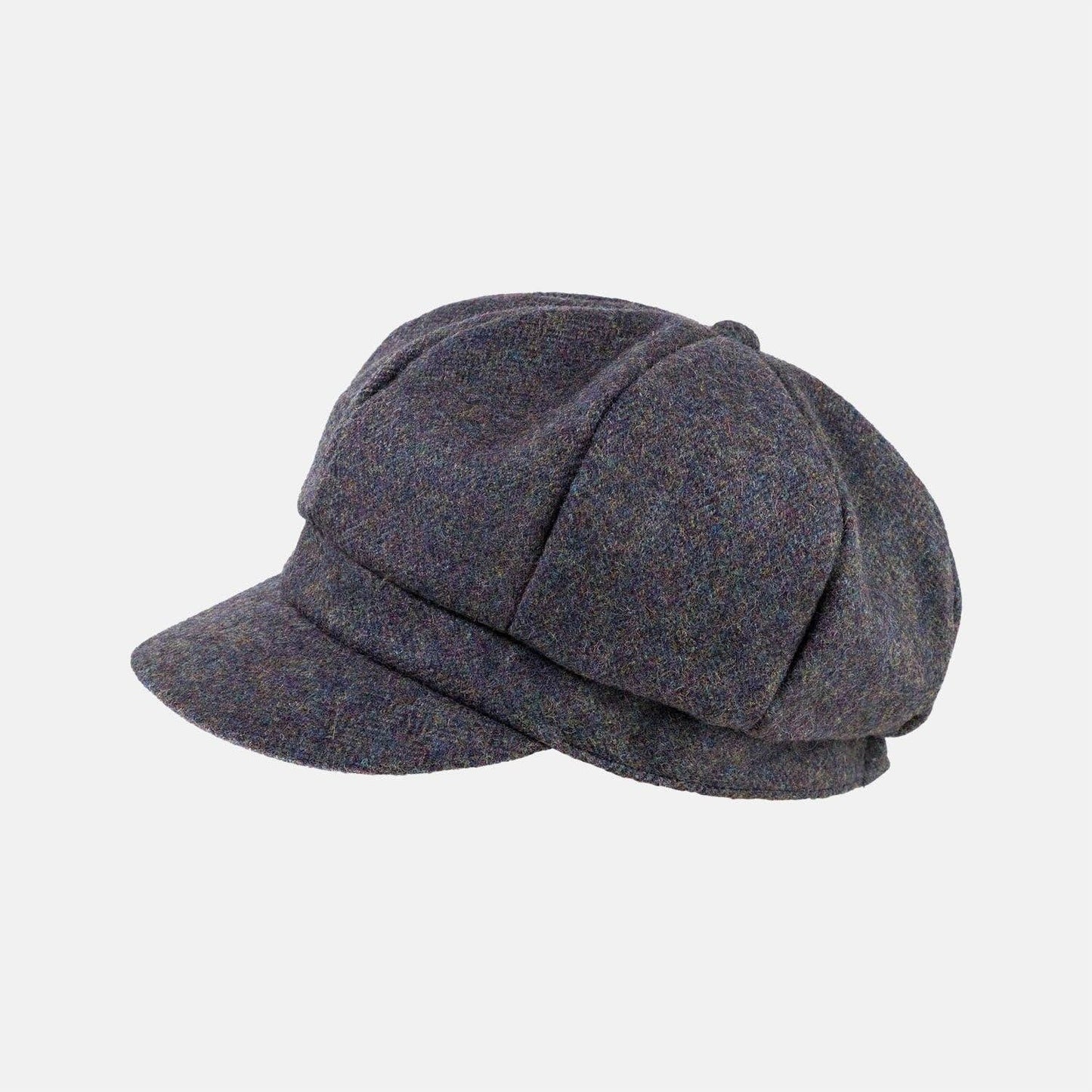 Tweed Wool Baker Boy Cap: Raspberry