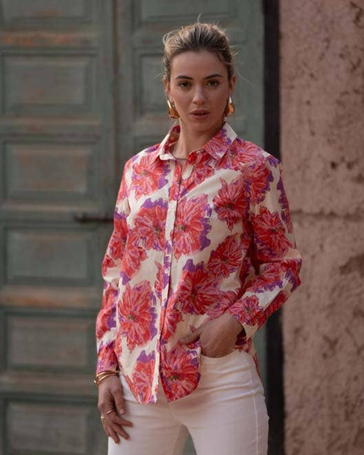 Chelsea Cotton Shirt - Peony