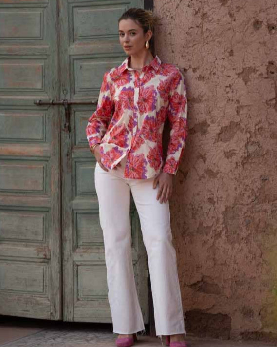 Chelsea Cotton Shirt - Peony