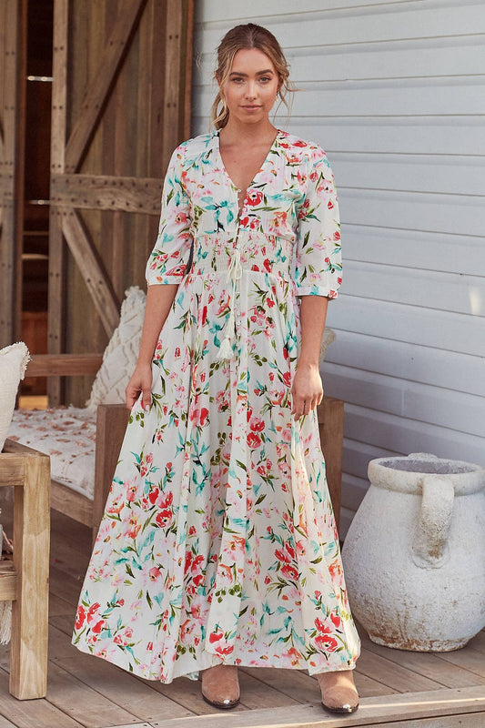 Solana Print Indiana Maxi Dress: XSmall