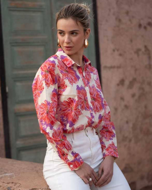 Chelsea Cotton Shirt - Peony