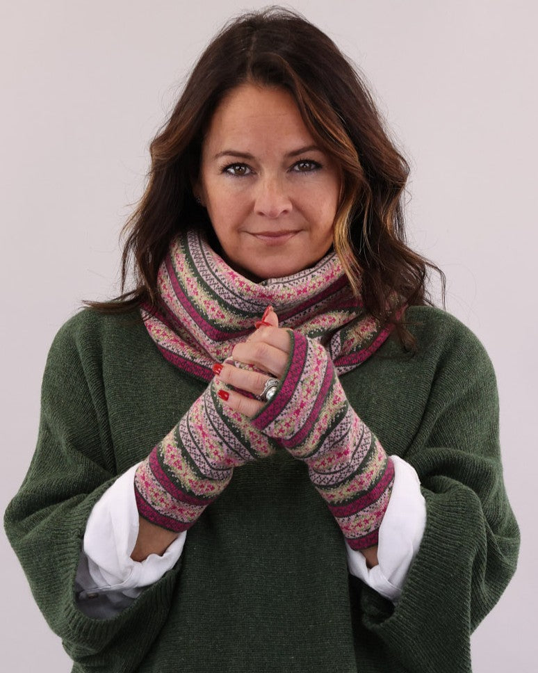 Cashmere Blend Fairisle Wrist Warmers