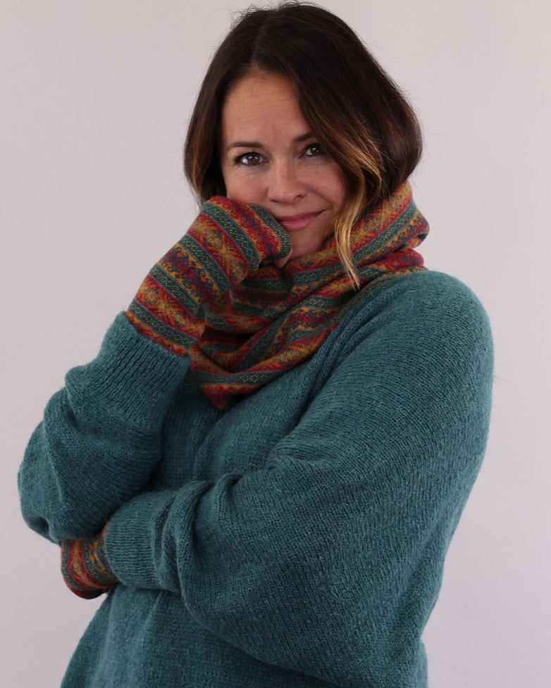 Cashmere Blend Fairisle Wrist Warmers