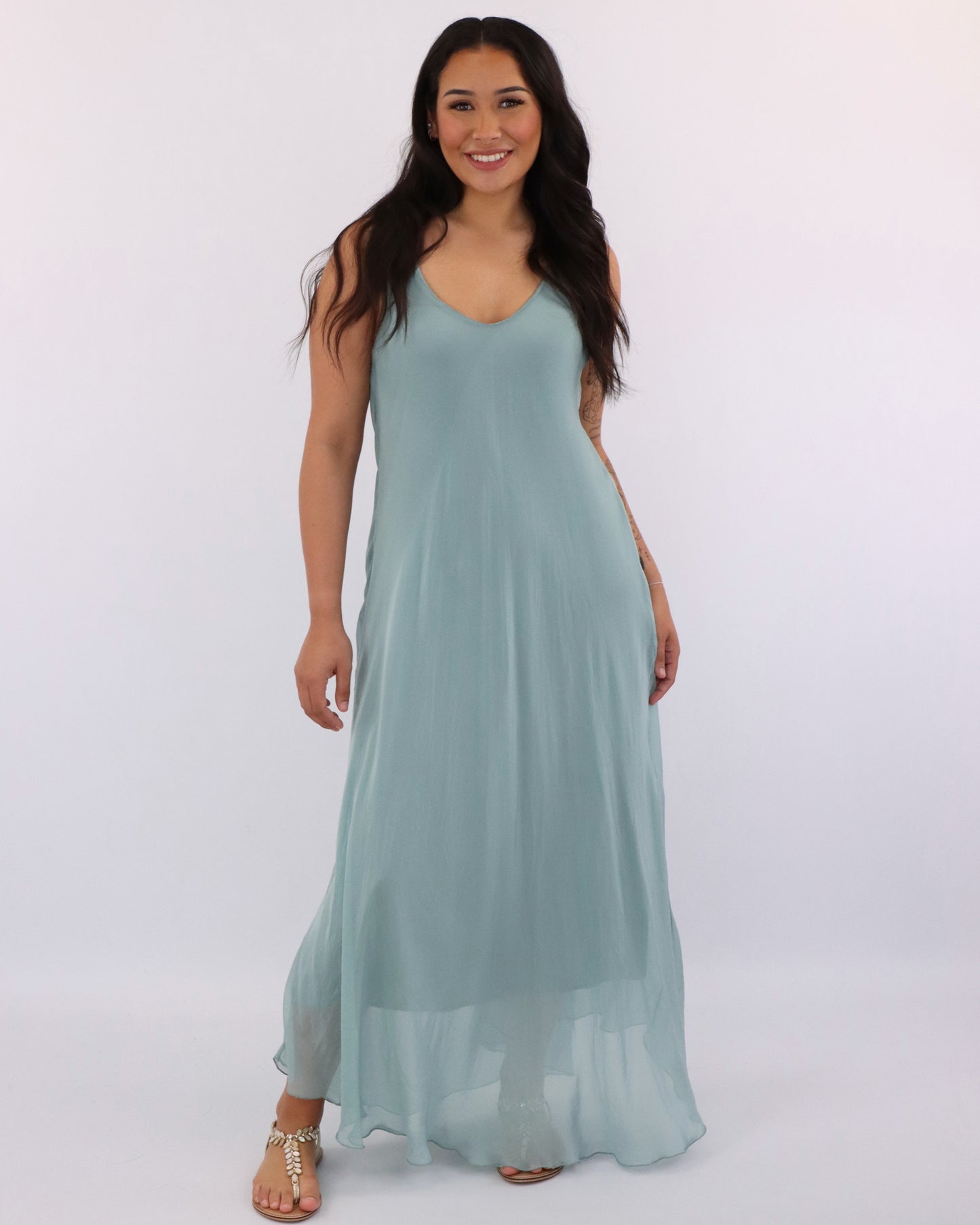 Silk Blend Hollywood Maxi Dress