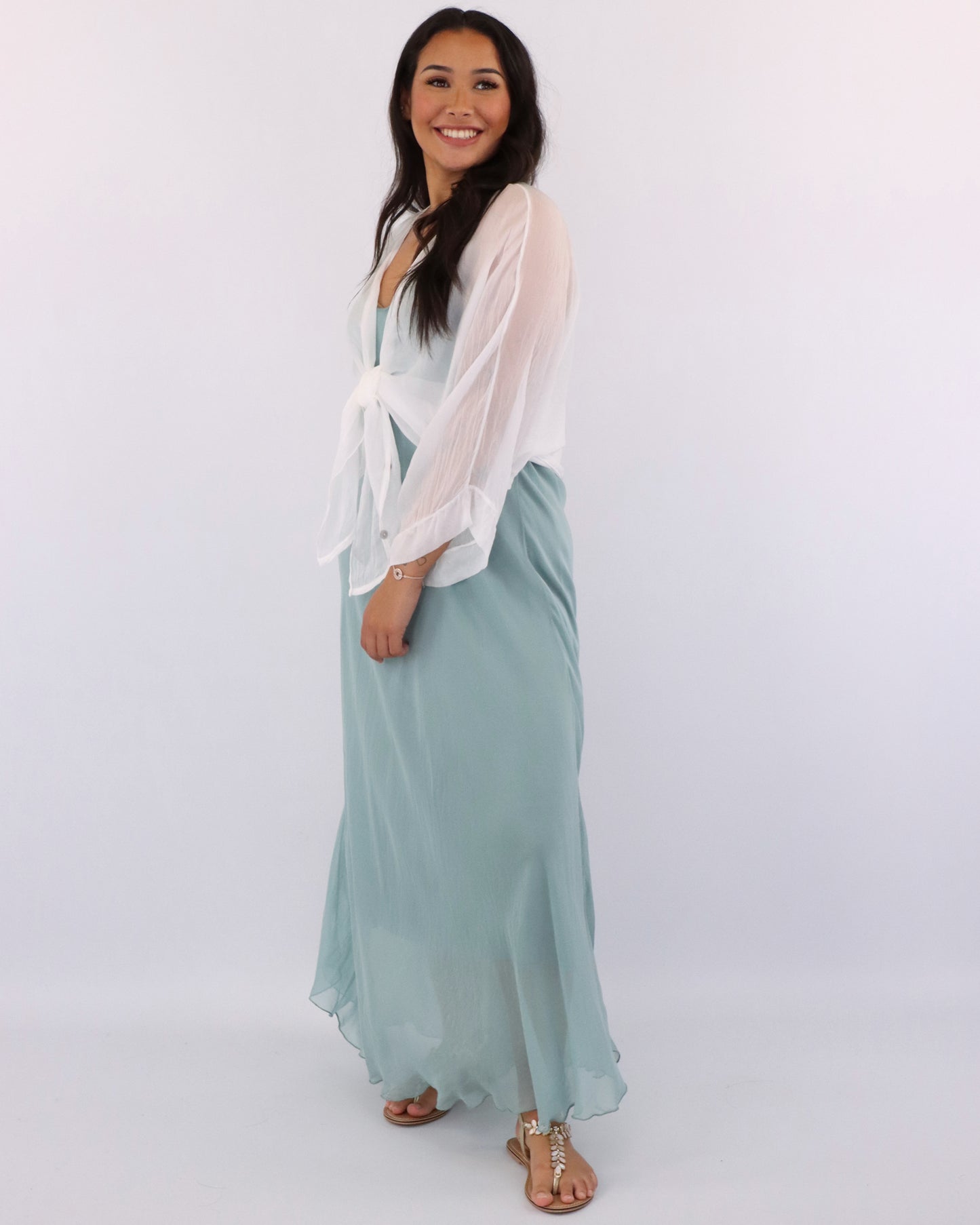 Silk Blend Hollywood Maxi Dress