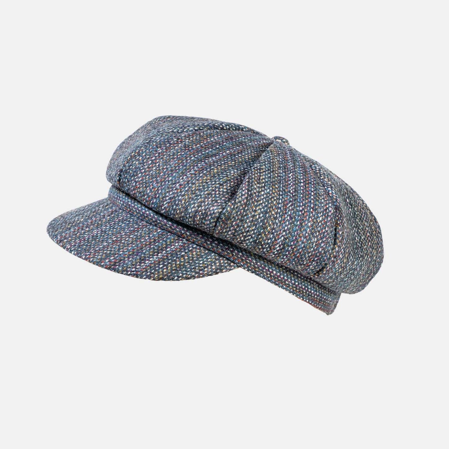 Tweed Wool Baker Boy Cap: Raspberry