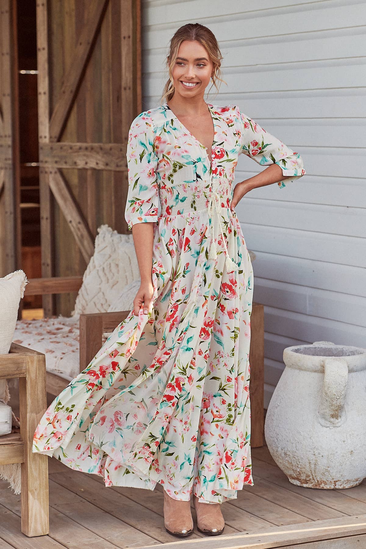 Solana Print Indiana Maxi Dress: Medium