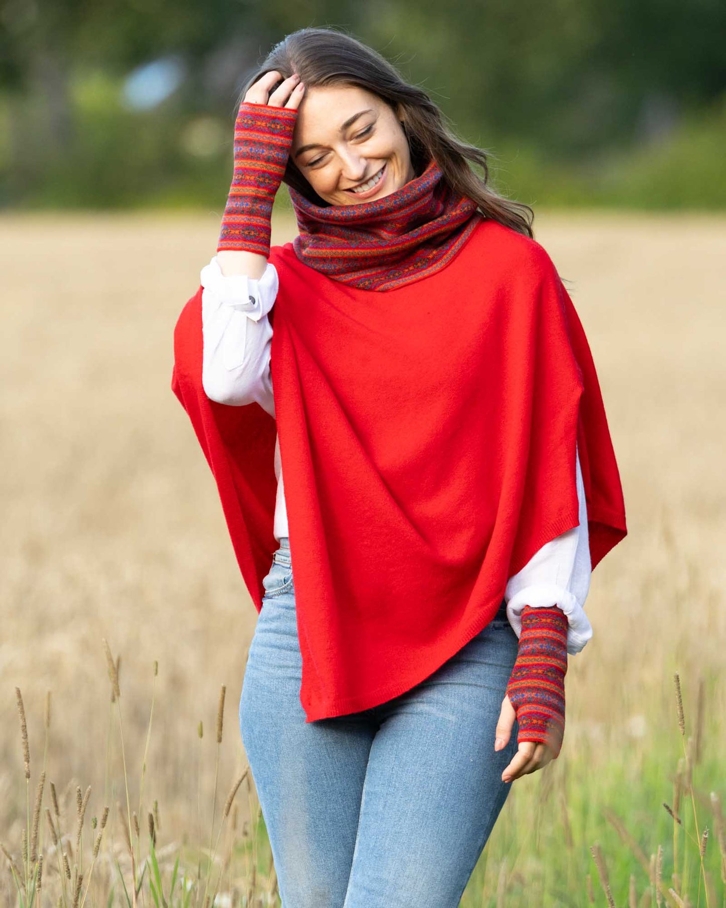 Cashmere Blend Fairisle Wrist Warmers